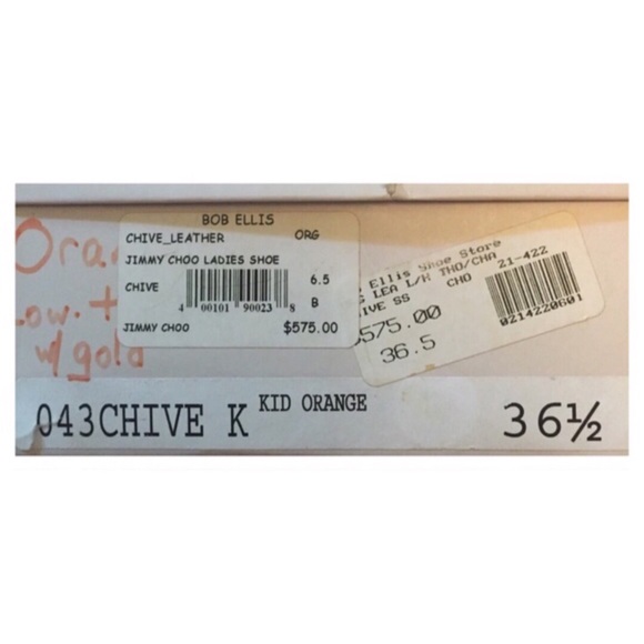 Jimmy Choo Orange Kitten Heel Embellished  Sandals - Picture 5 of 6